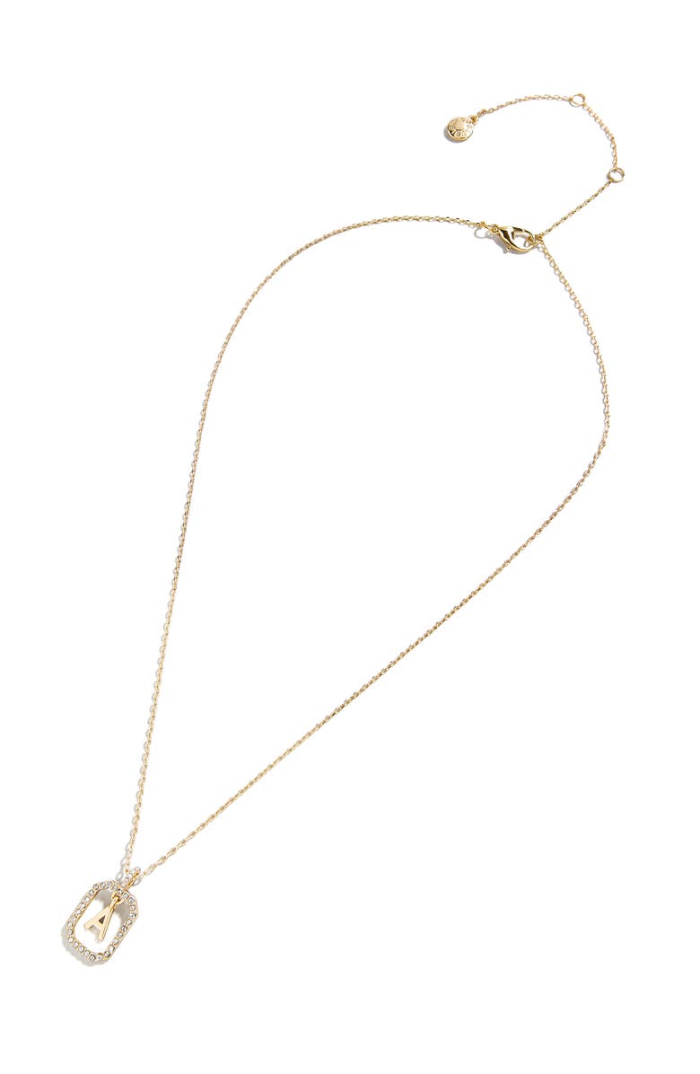 BaubleBar Alicia Intial Pendant Necklace, Alternate, color, Clear - A