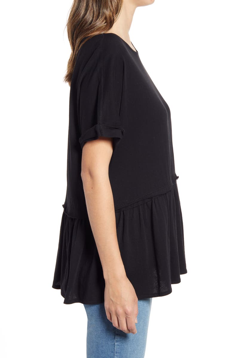 Caslon<sup>®</sup> Floaty Peplum Jersey Top, Alternate, color,