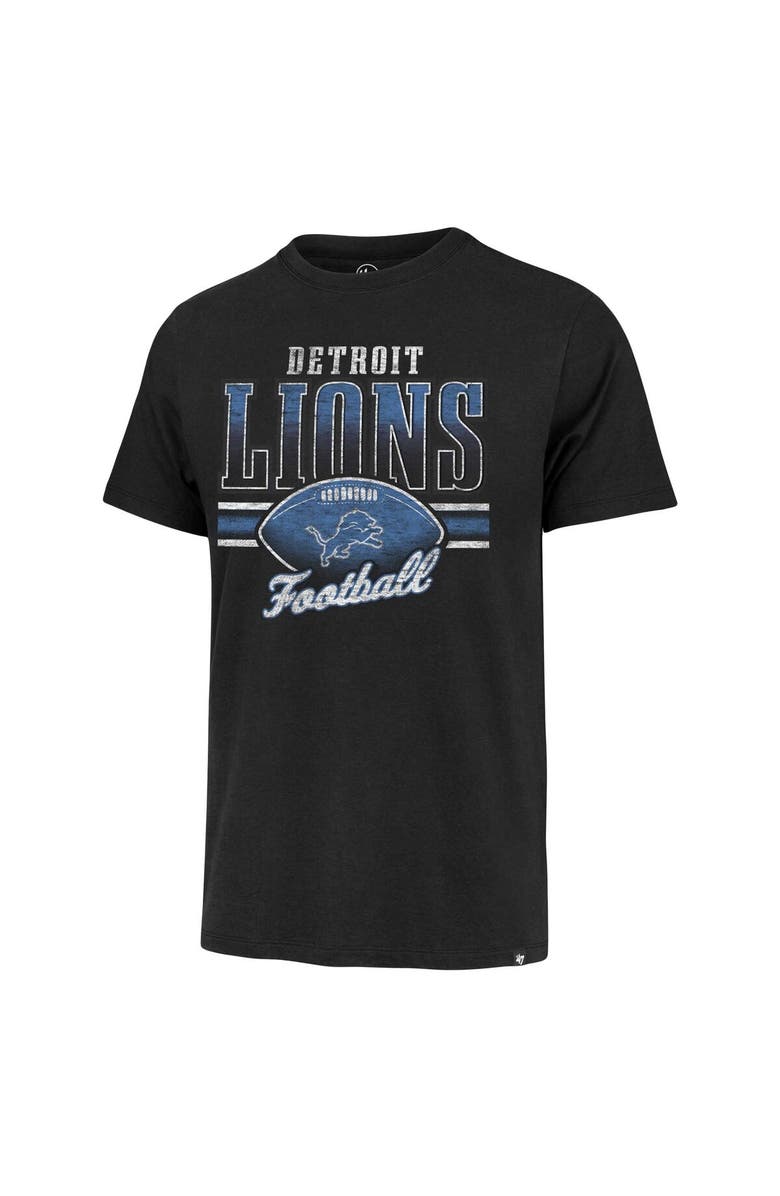 '47 Men's '47 Black Detroit Lions Last Call Franklin T-Shirt, Alternate, color, 