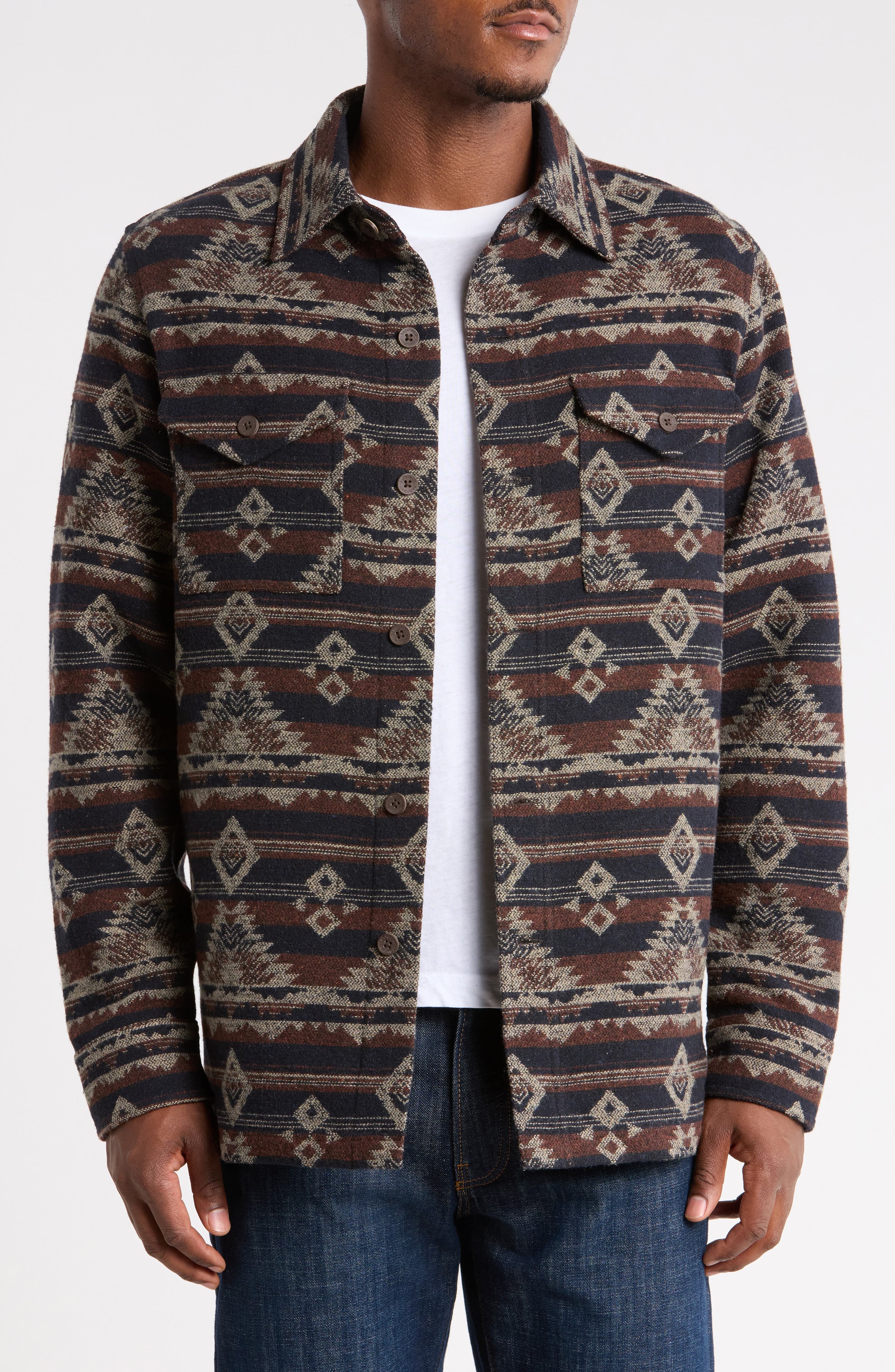 selected NAVY/ BROWN AZTEC