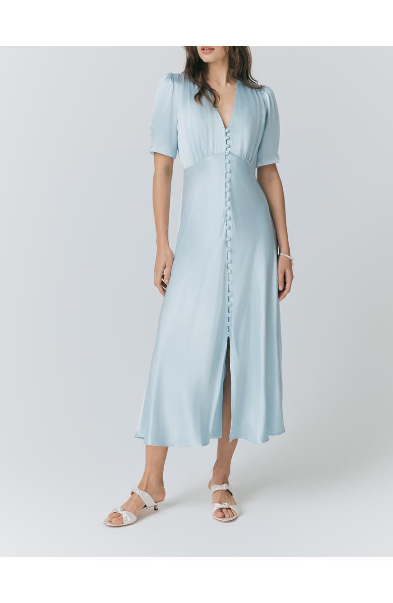 Ghost London Madison Satin Midi Dress, Alternate, color, Light Blue