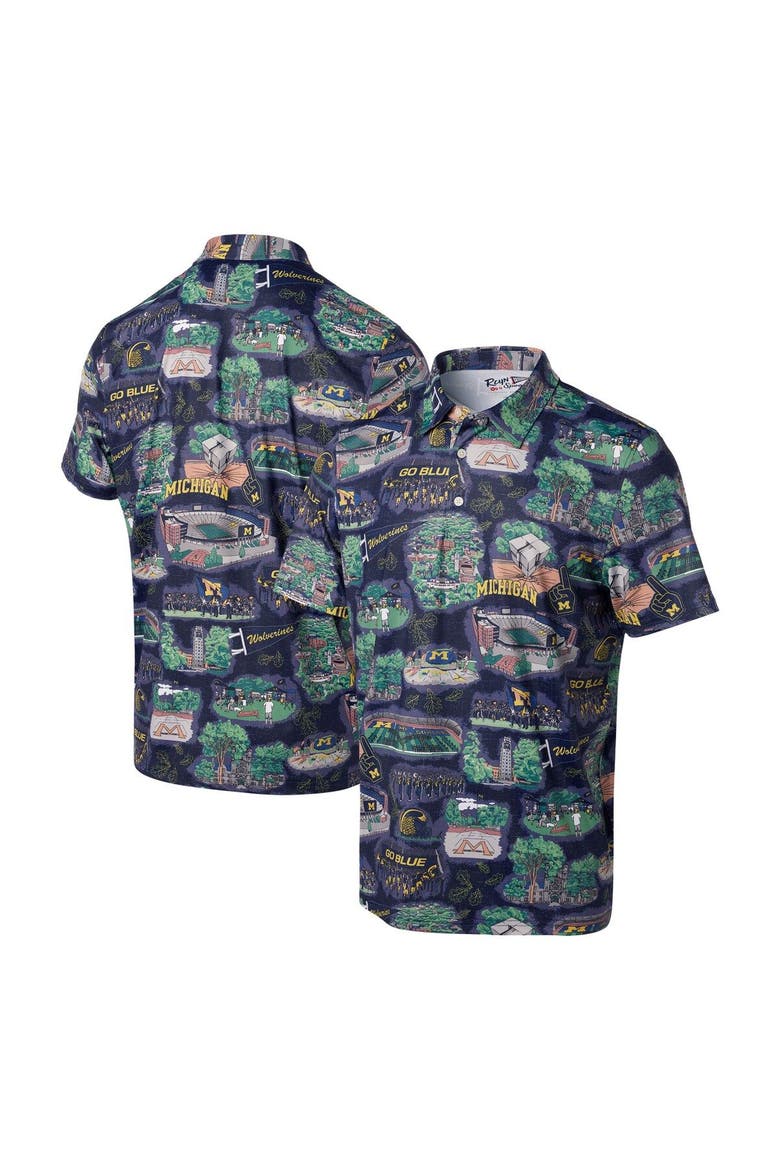 Men's Reyn Spooner Navy Michigan Wolverines Scenic Polo, Main, color, Navy