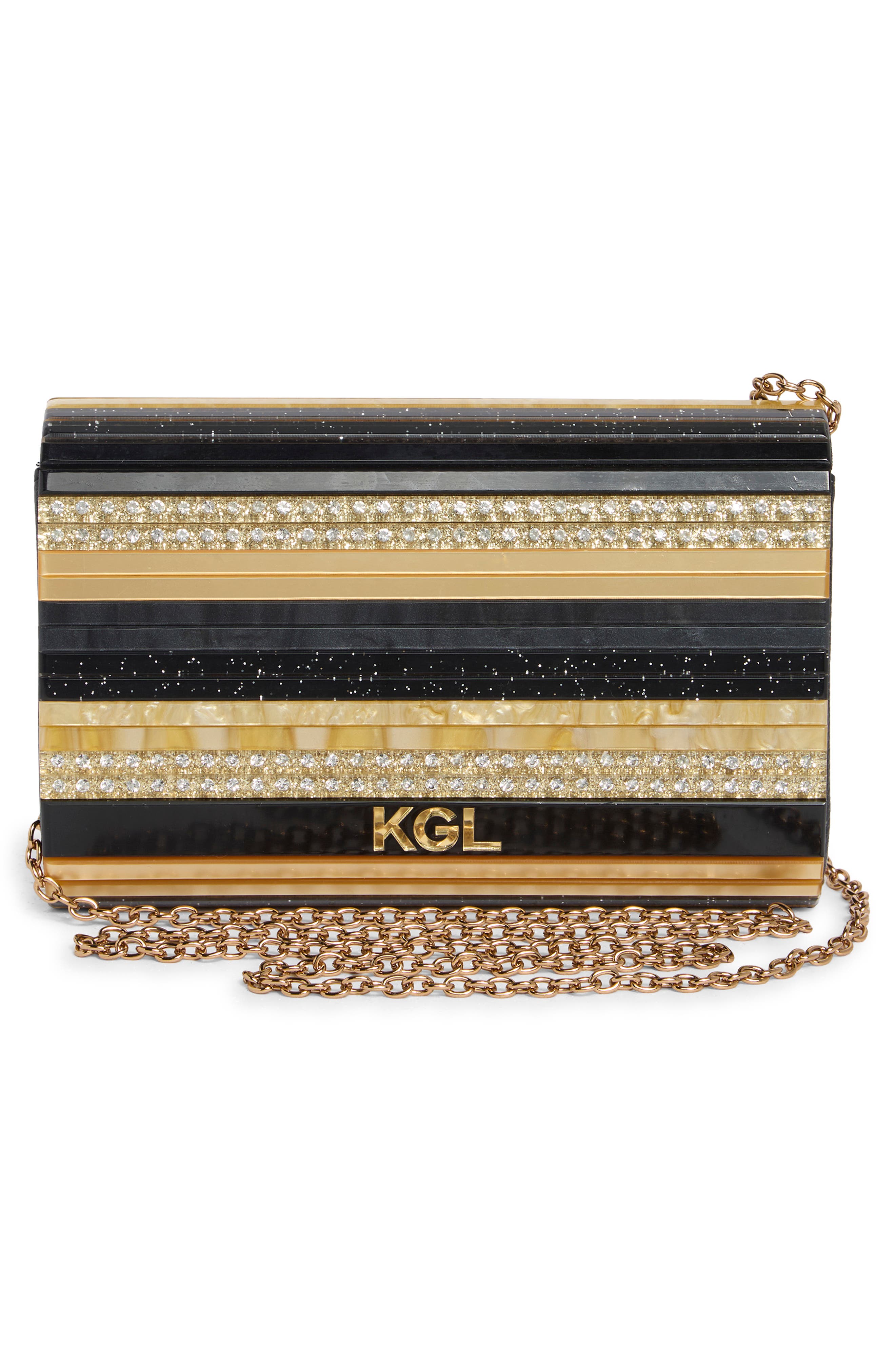 Kurt Geiger London Party Clutch, Alternate, color, Black/ Gold