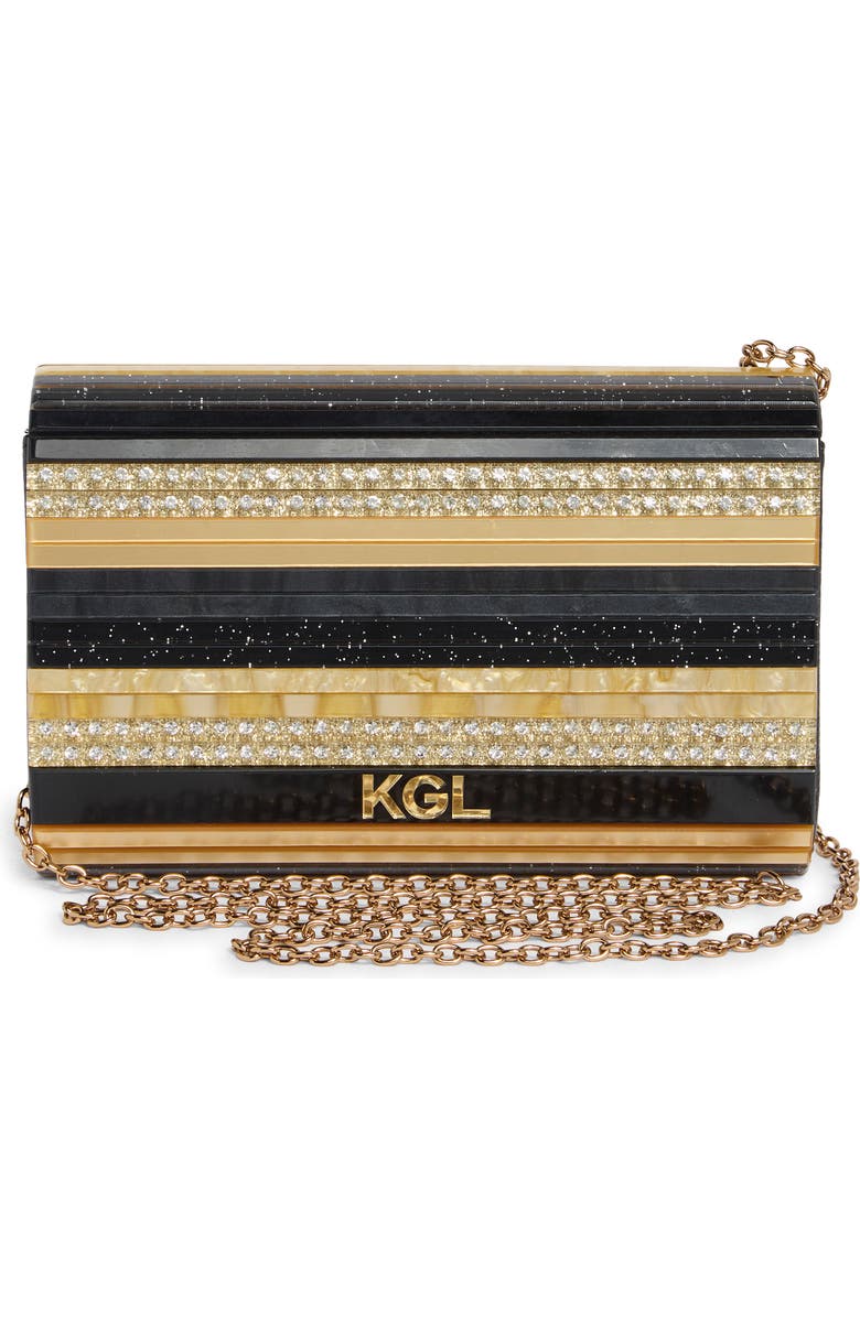 Kurt Geiger London Party Clutch, Alternate, color, Black/ Gold