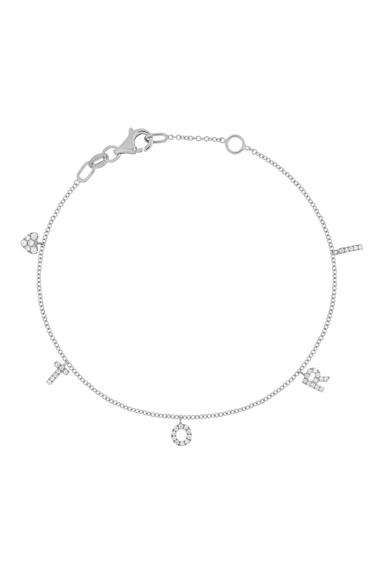 Monroe Reflecting Personalized Bracelet (Nordstrom Exclusive), Main, color, 18K WHITE GOLD - 5 CHARMS