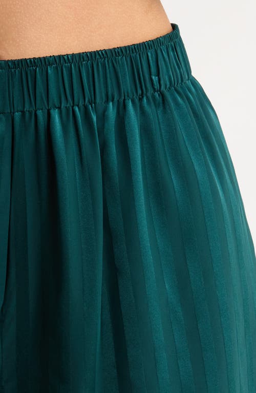 Lunya Stripe Washable Silk Button-up Short Pajamas In Green