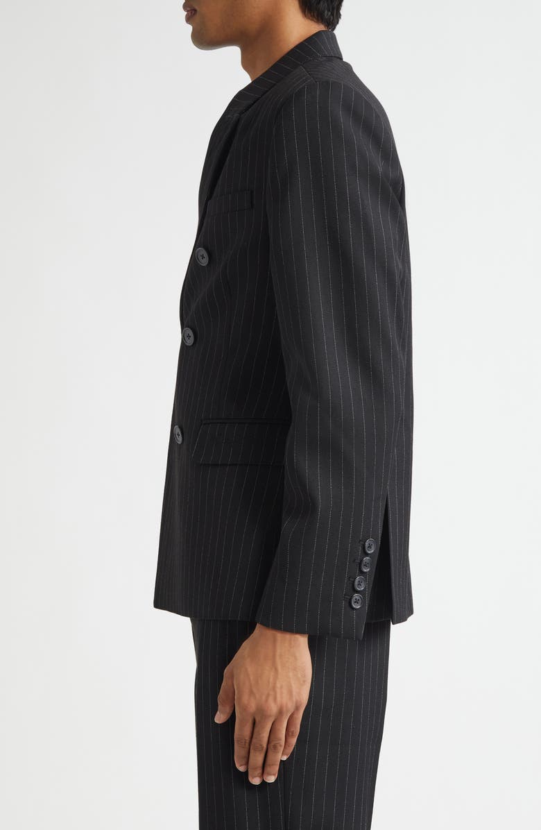 MIDNIGHT RODEO Double Breasted Jacket, Alternate, color, Black Pinstripe