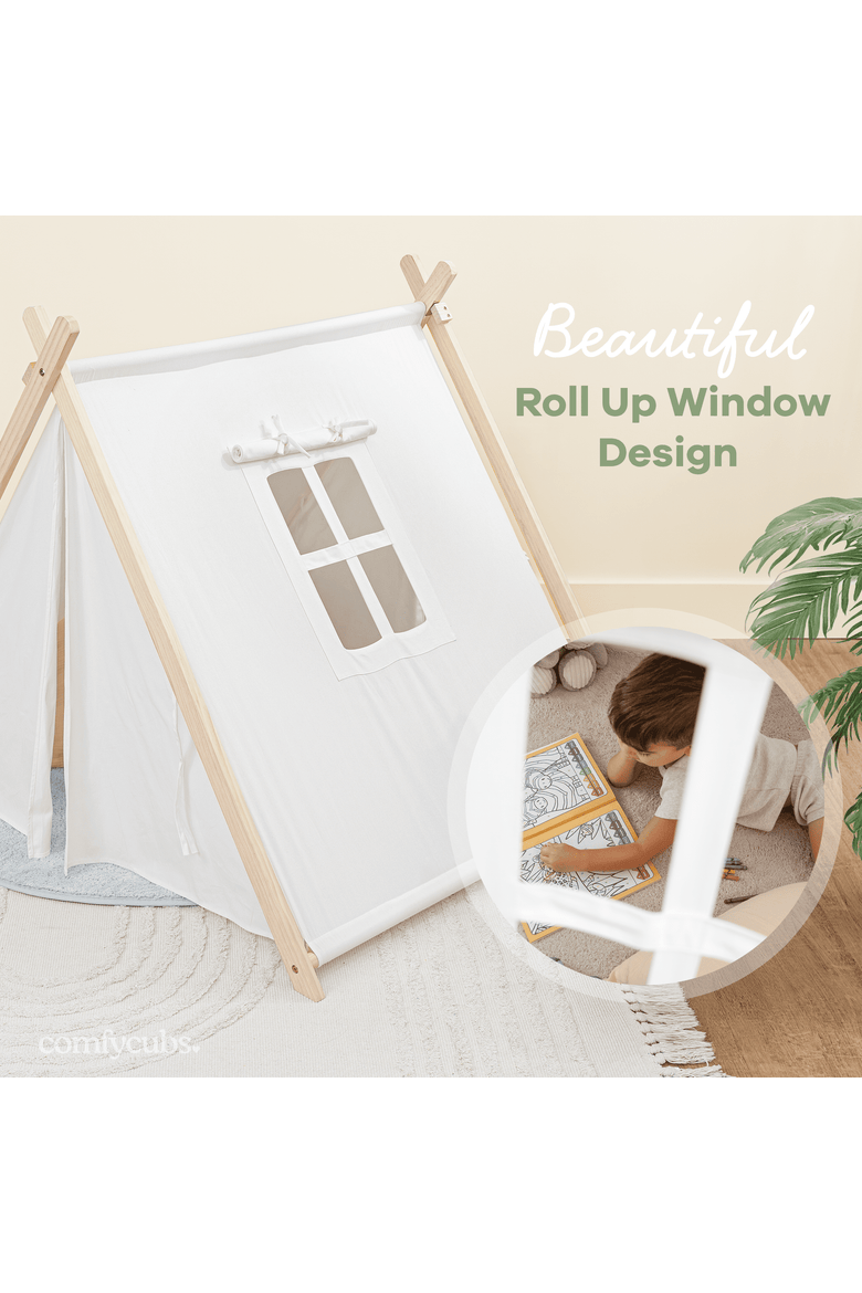 Kids Indoor Play Tent, Alternate, color, Natural Wood