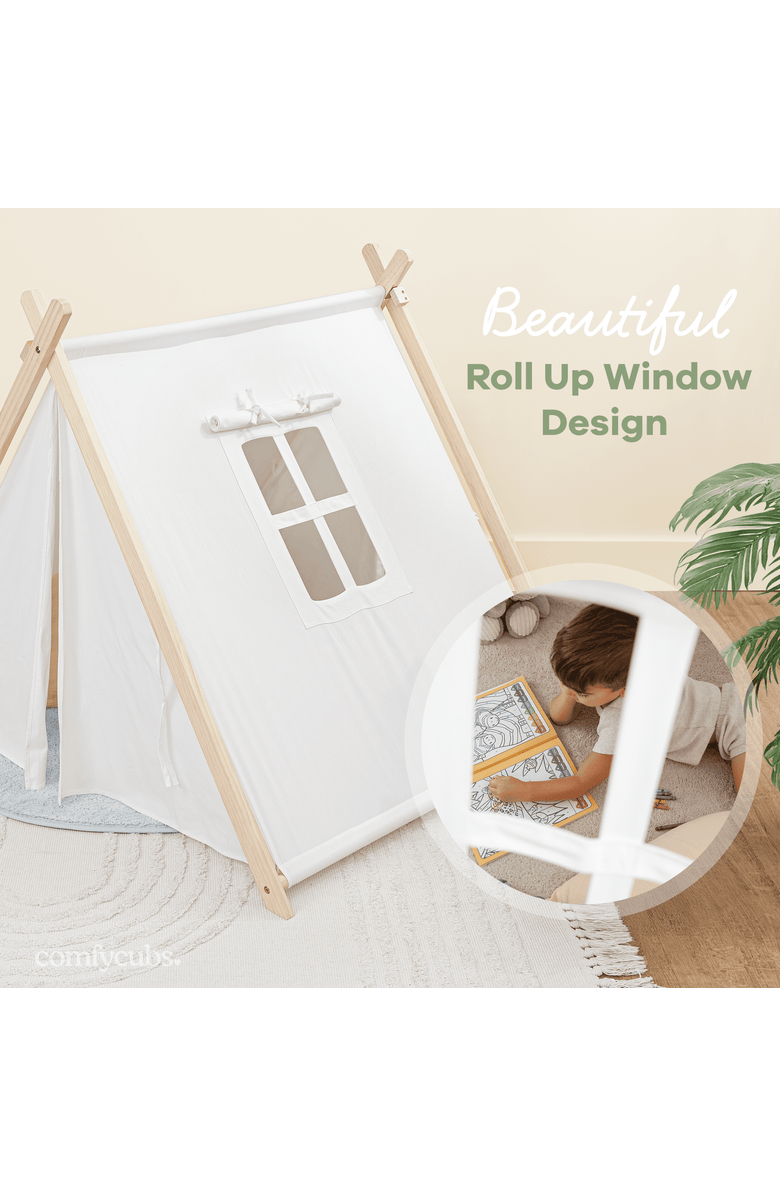 Comfy Cubs Kids Indoor Play Tent, Alternate, color, Natural Wood