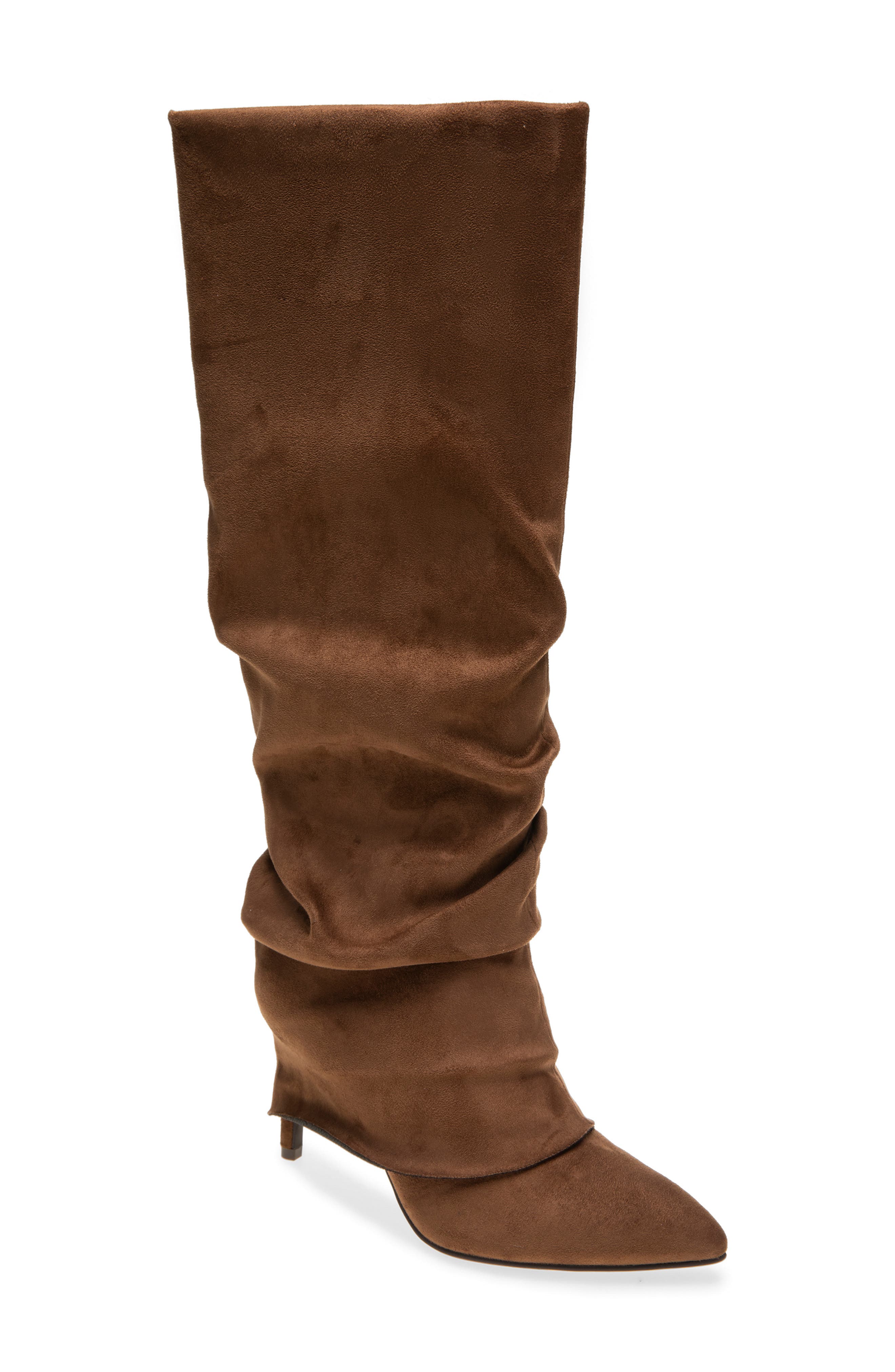 Asher Faux Leather Wedge Boot, Main, color, DARK BROWN