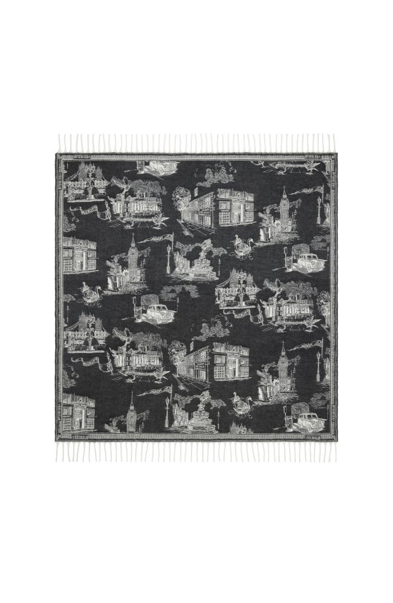 Burberry London Landmarks Cashmere Wool Blanket, Alternate, color, 