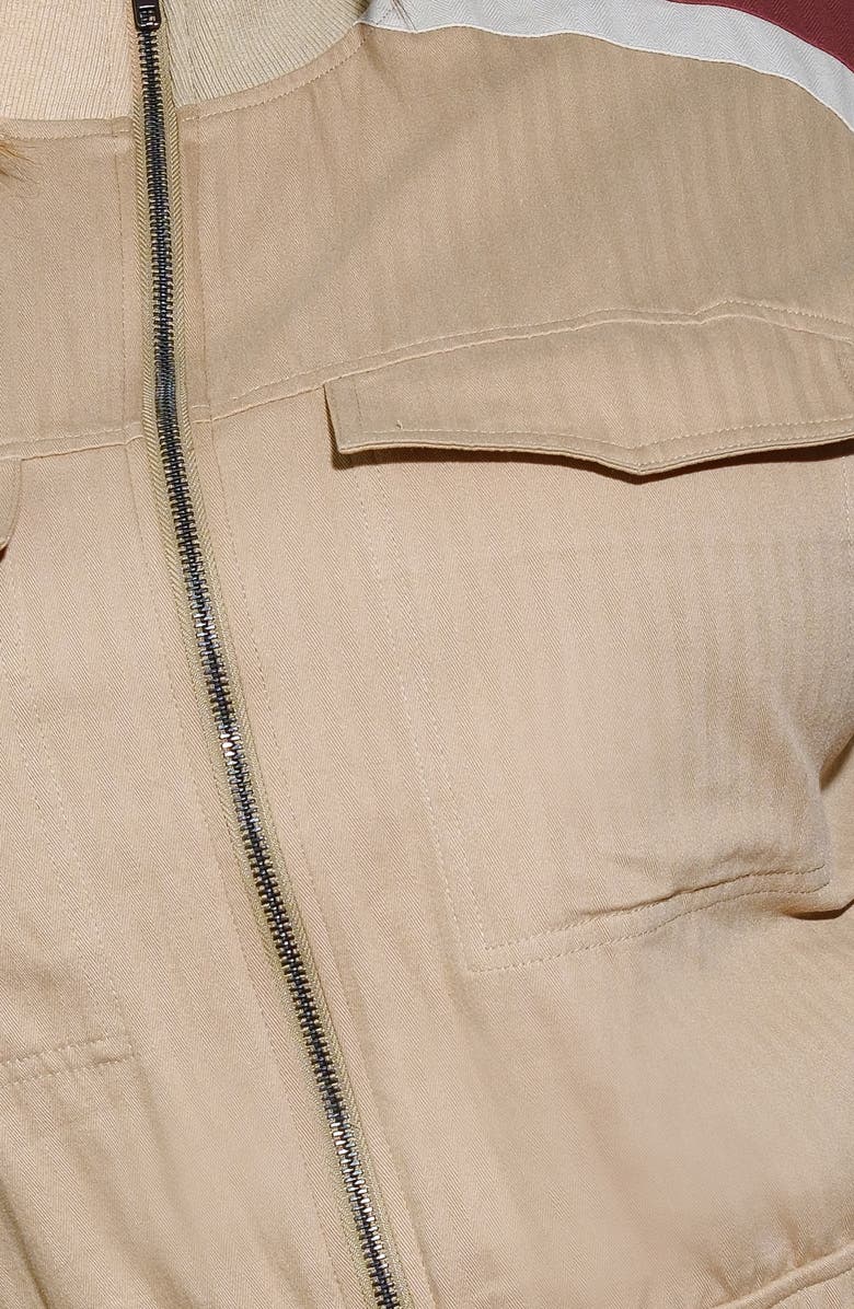 FLYING TOMATO Cap Sleeve Cotton Utility Jumpsuit, Alternate, color, Camel