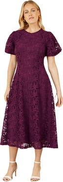 Yumi Stretch Lace Midi Dress