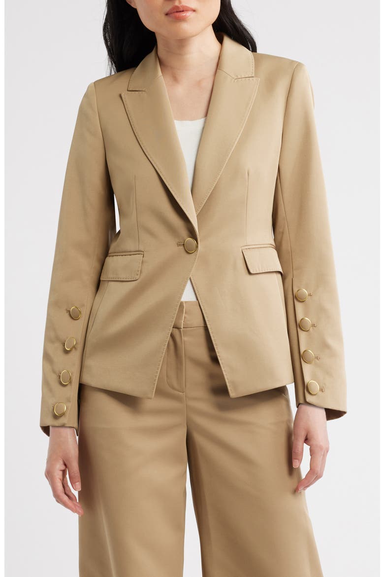 One-Button Jacket, Alternate, color, KHAKI