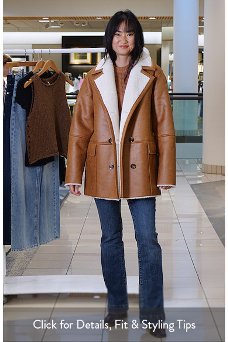 Double Breasted Faux Shearling Coat video