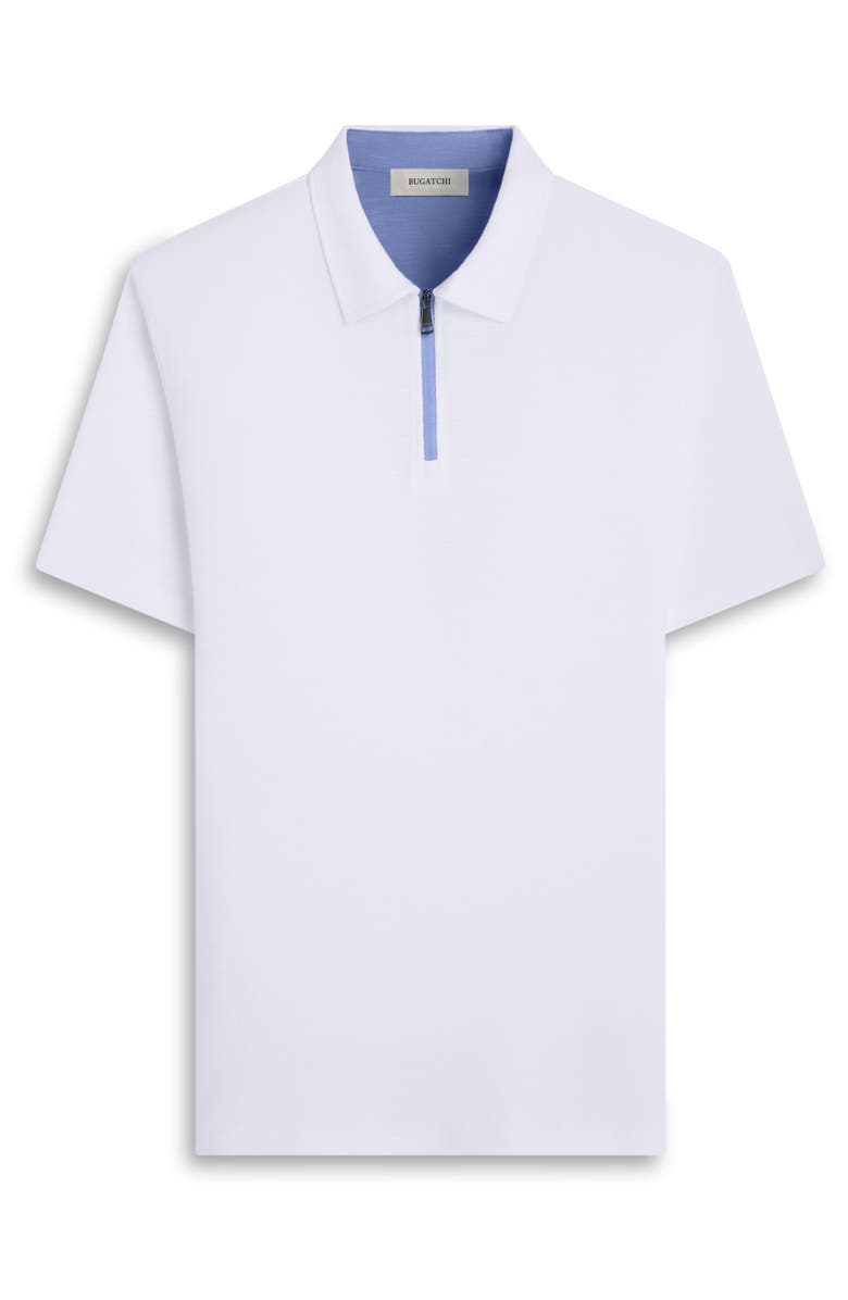 Bugatchi Quarter Zip Polo, Alternate, color, Chalk