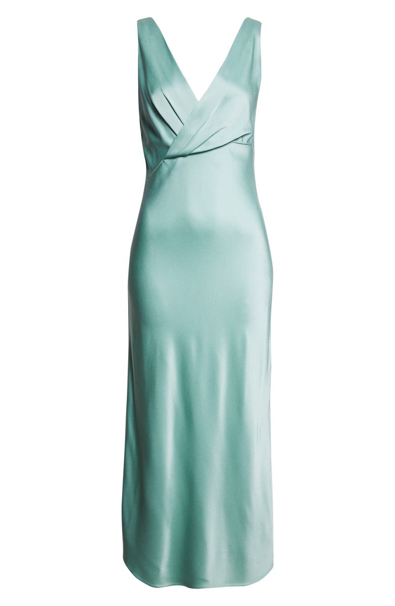 Jason Wu Collection Bias Cut Crepe Back Satin Dress, Alternate, color, Pale Sage