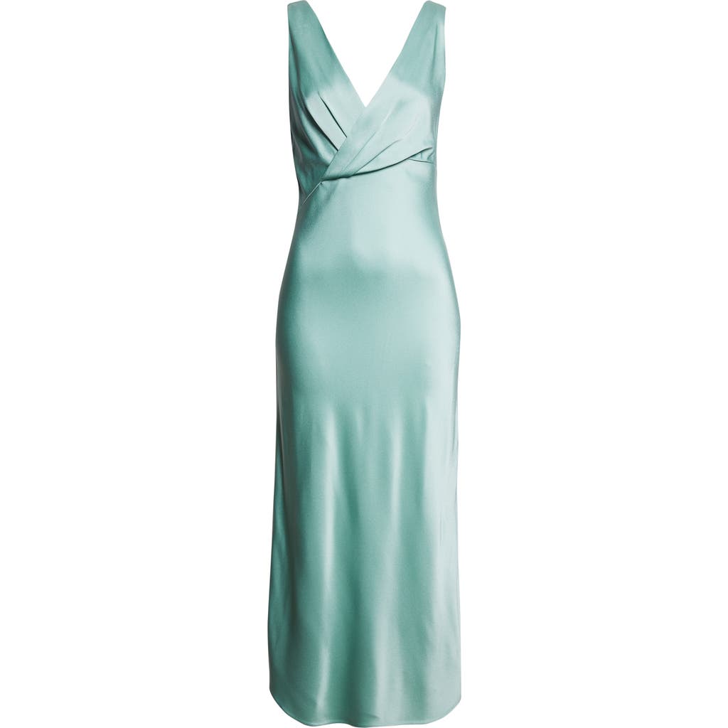 Jason Wu Collection Sleeveless Bias-cut Crepe Satin Maxi Dress In Green