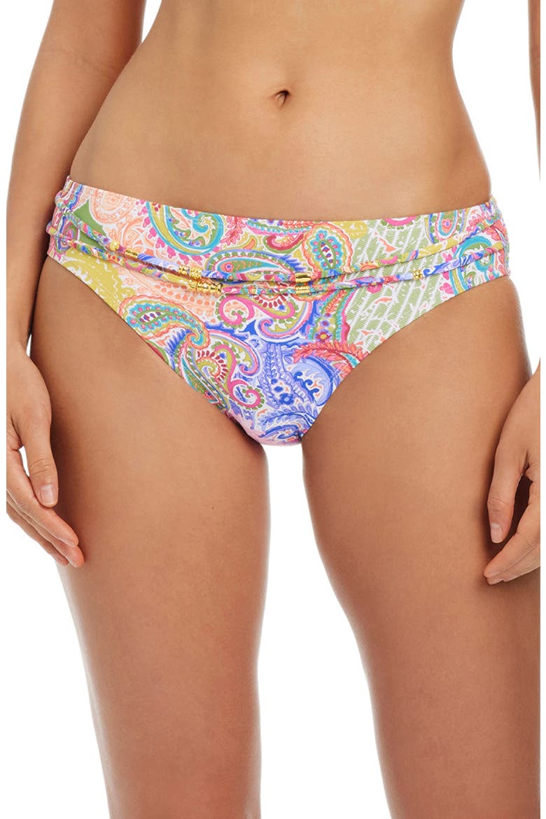 Belted Hipster Bikini Bottoms, Main, color, PINK MULTI