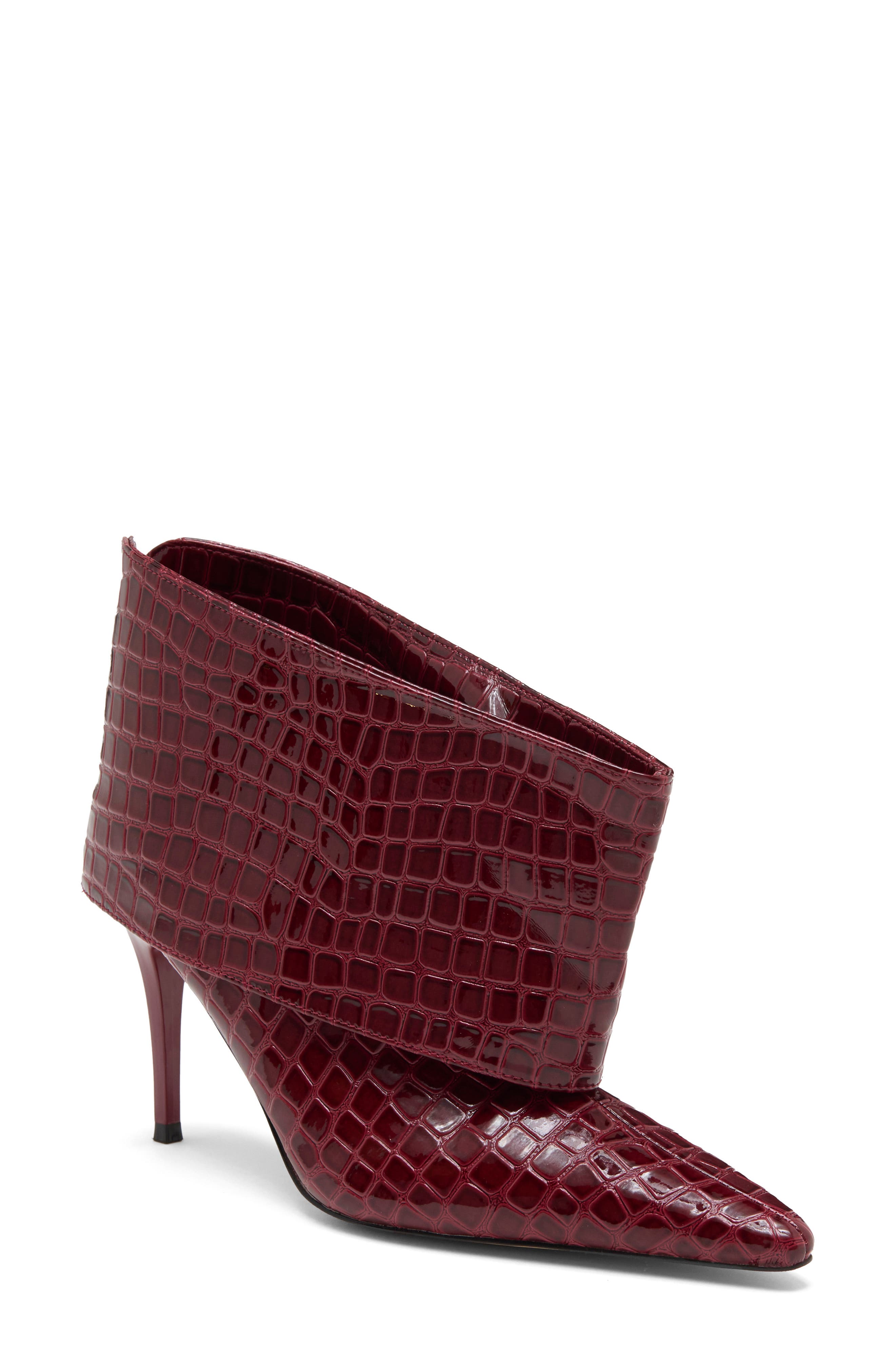 Enella Zebra Bootie, Main, color, BURGUNDY CROCO