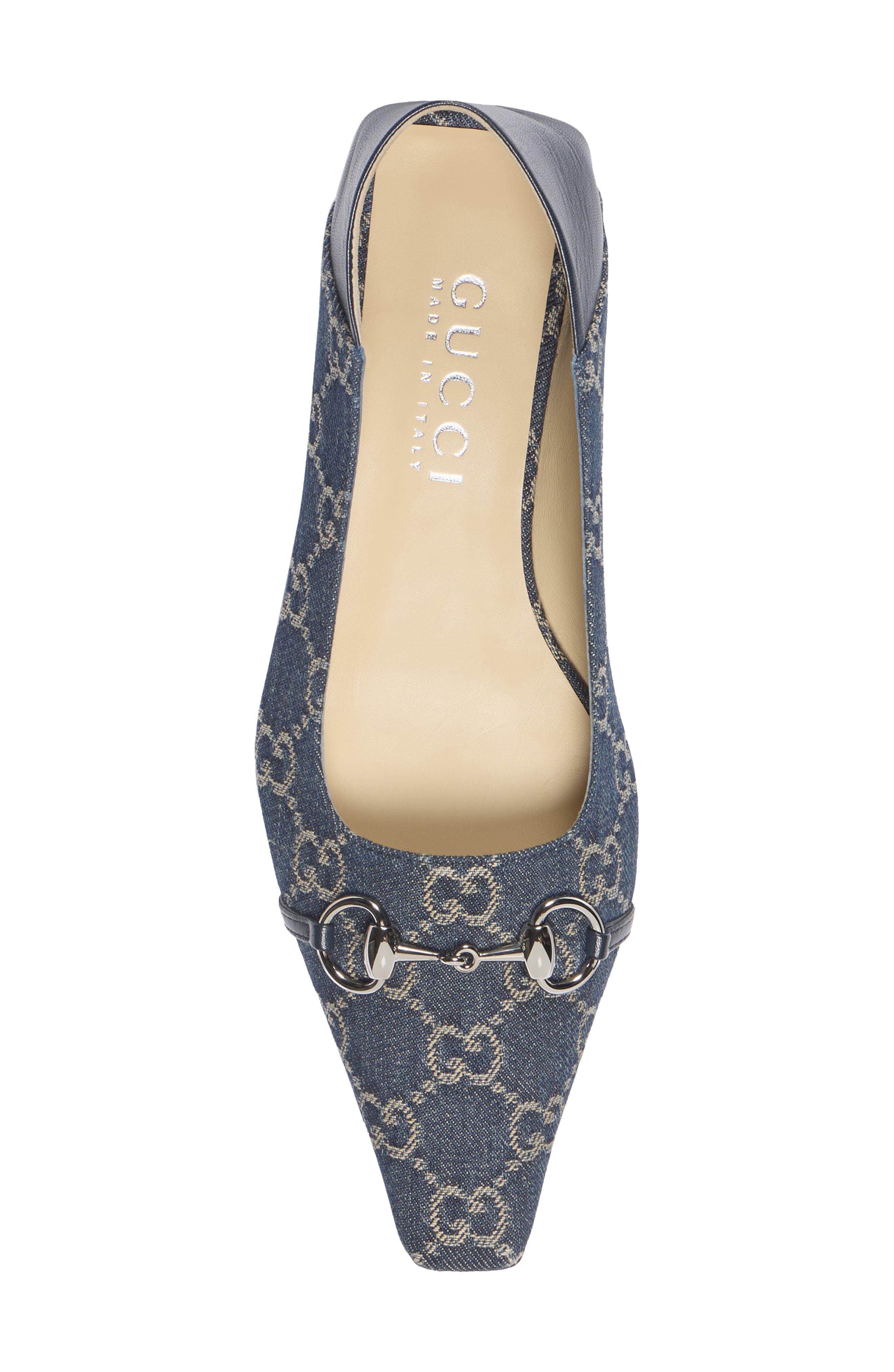 Vittoria Horsebit GG Canvas Convertible Flat, Alternate, color, 4741 DENIM