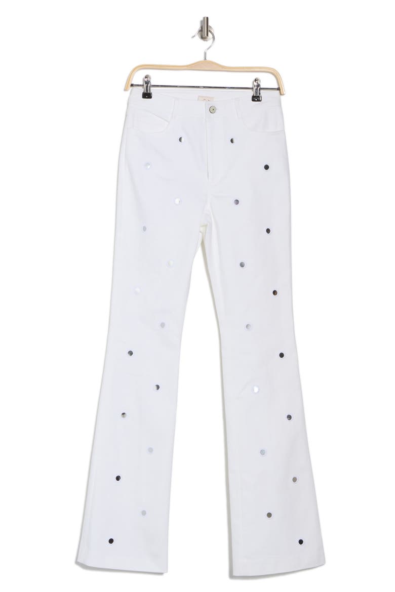 Shilene Mirror Sequin Flare Pants, Alternate, color, WHITE
