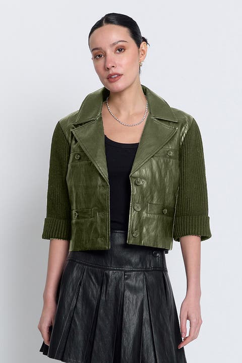 Quinn Cropped Vegan X Sweater Jacket