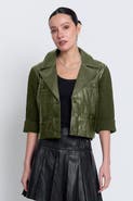 Central Park West Quinn Cropped Vegan X Sweater Jacket