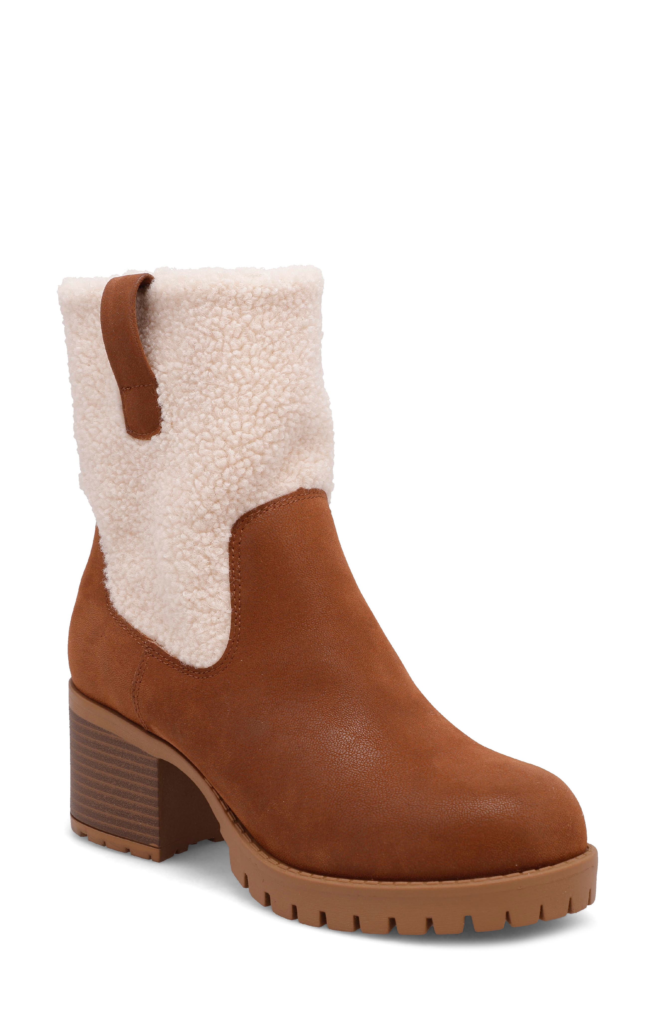 MIA Jakob Faux Shearling Bootie, Main, color, 