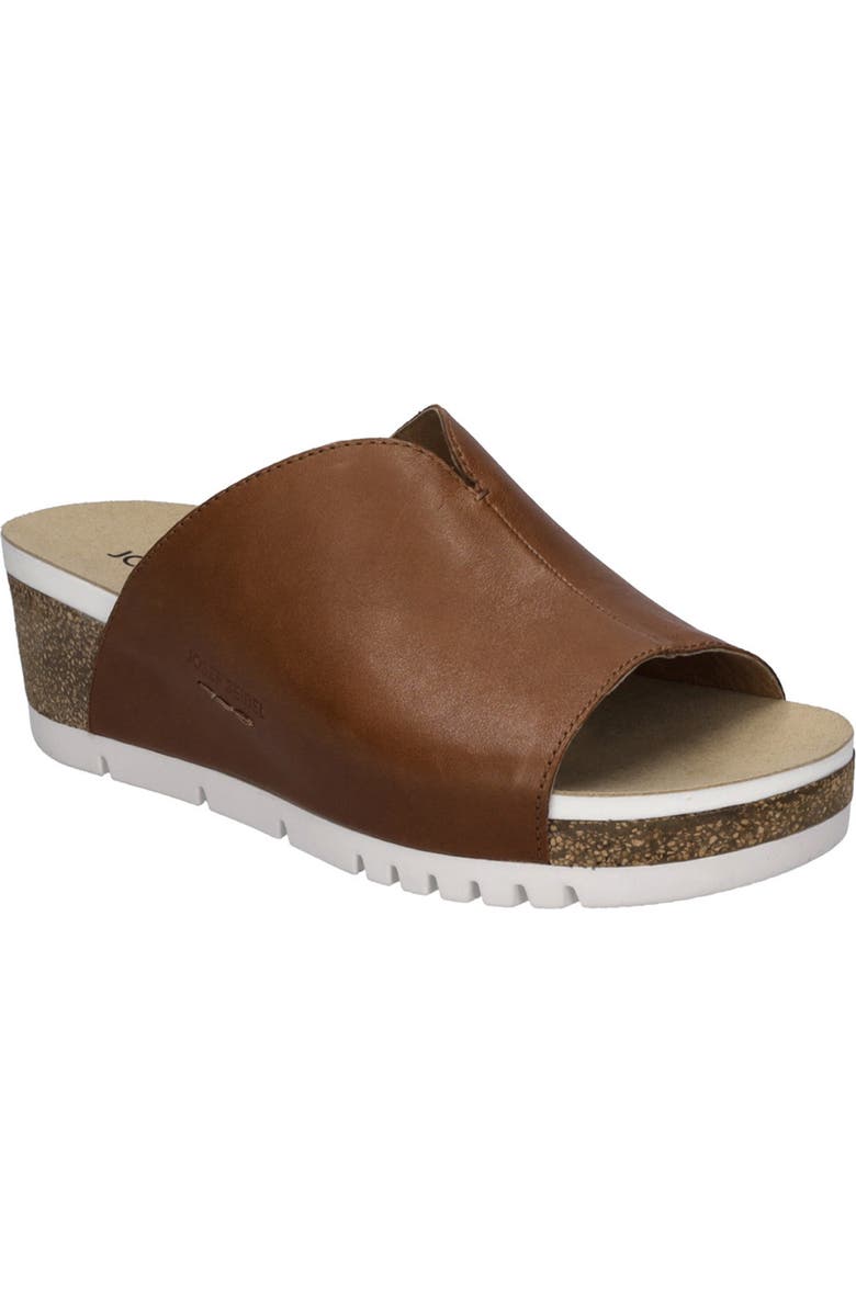 Josef Seibel Quinn 01 Wedge Sandal, Main, color, Cognac