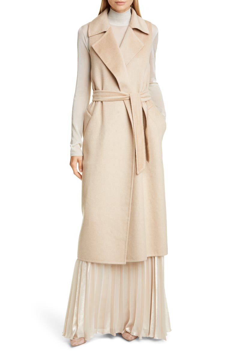 Agar 2-in-1 Double Face Camel Hair & Cashmere Trench Coat, Alternate, color, CAMEL