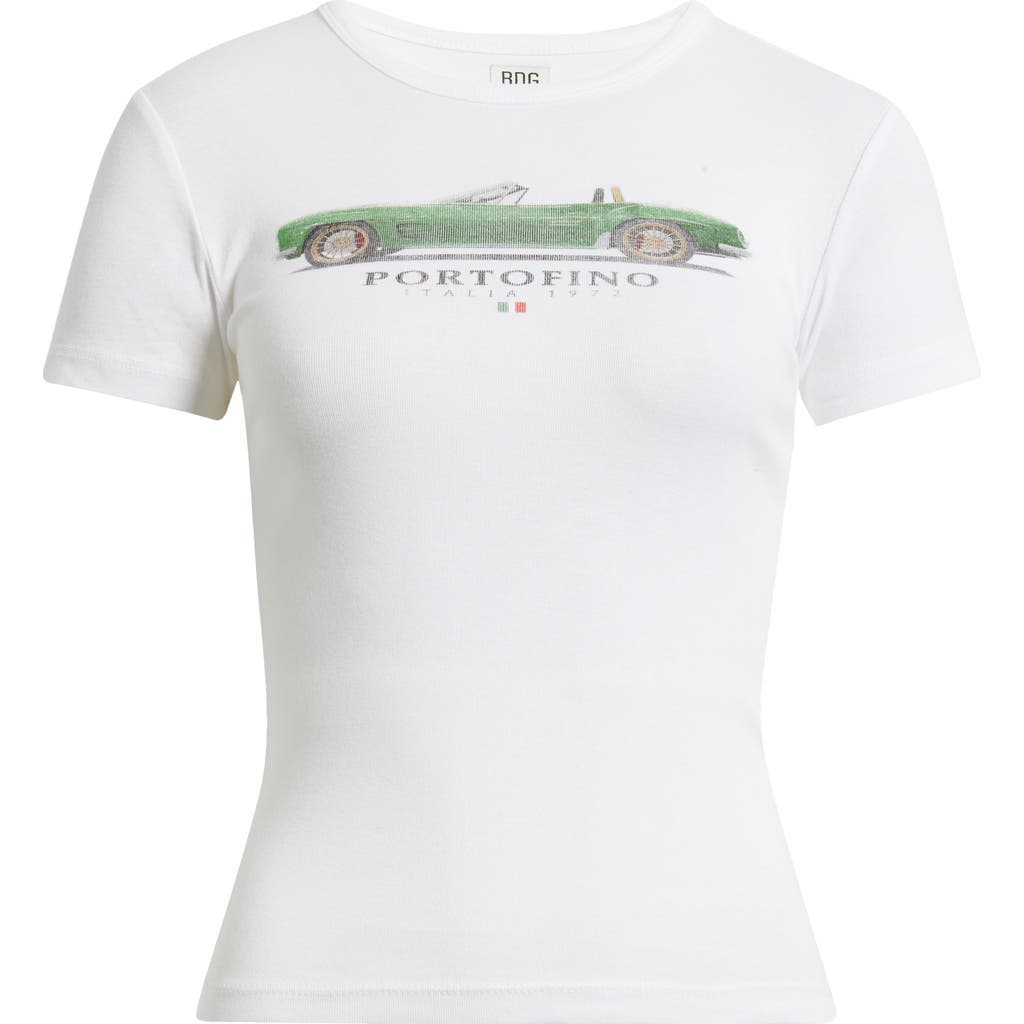 Bdg Urban Outfitters Portofino Cotton Graphic Baby Tee In White