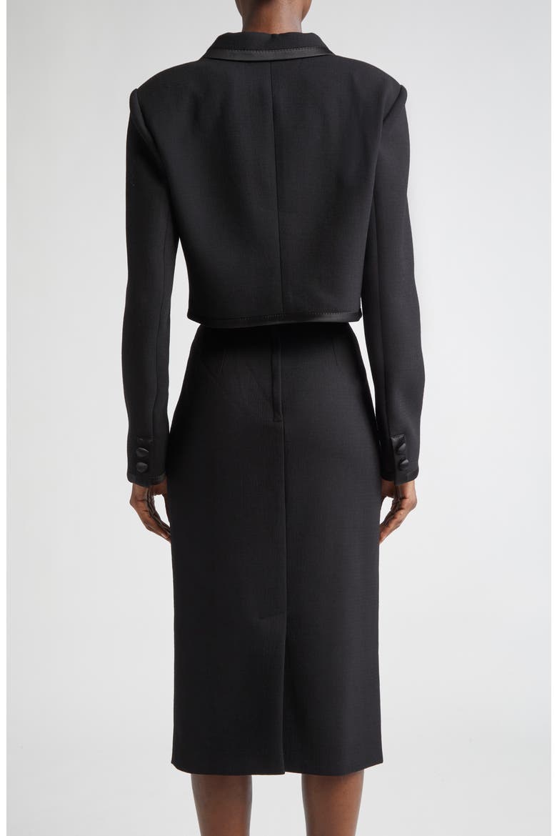 Double Breasted Crop Jacket, Alternate, color, N0000 NERO