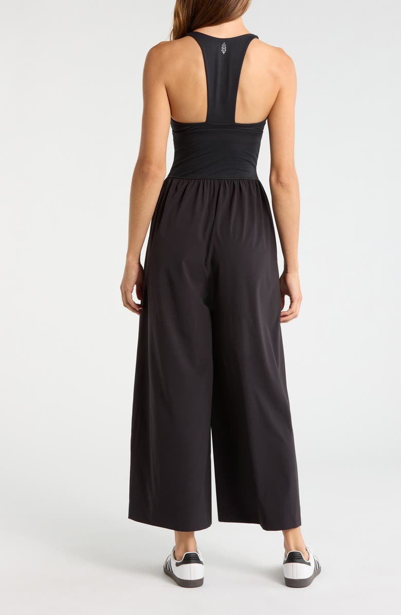 Free People FP Movement Renewal Waves Jumpsuit, Alternate, color, Black