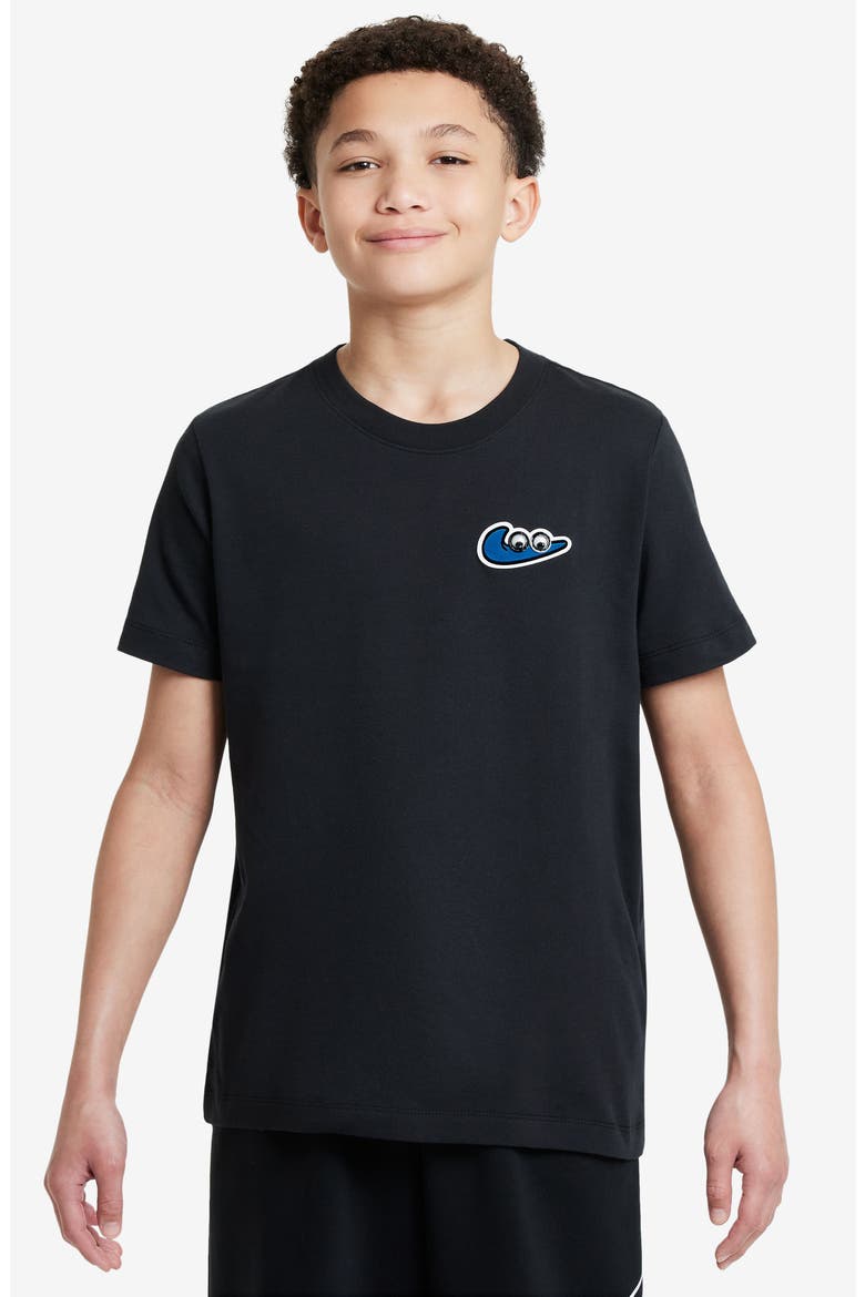 Kids' Sportswear Cotton Graphic T-Shirt, Main, color, BLACK