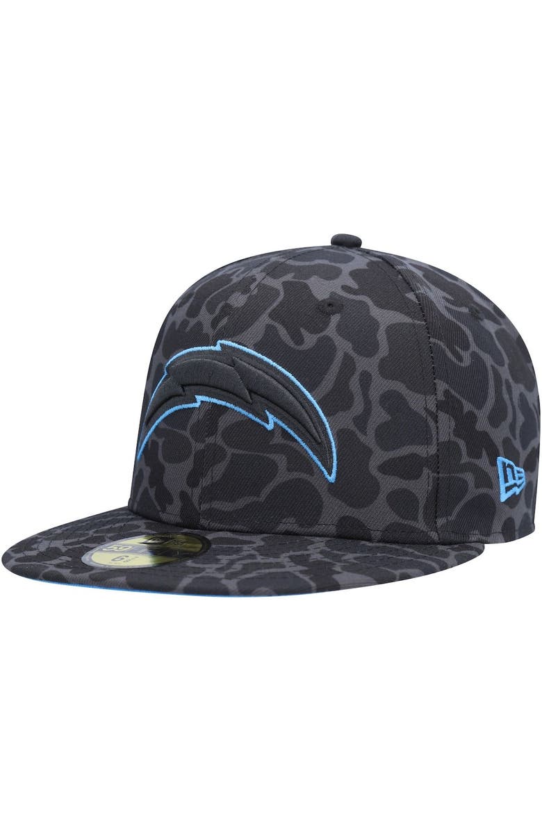 New Era Men's New Era Black Los Angeles Chargers Amoeba Camo 59FIFTY Fitted Hat, Main, color,