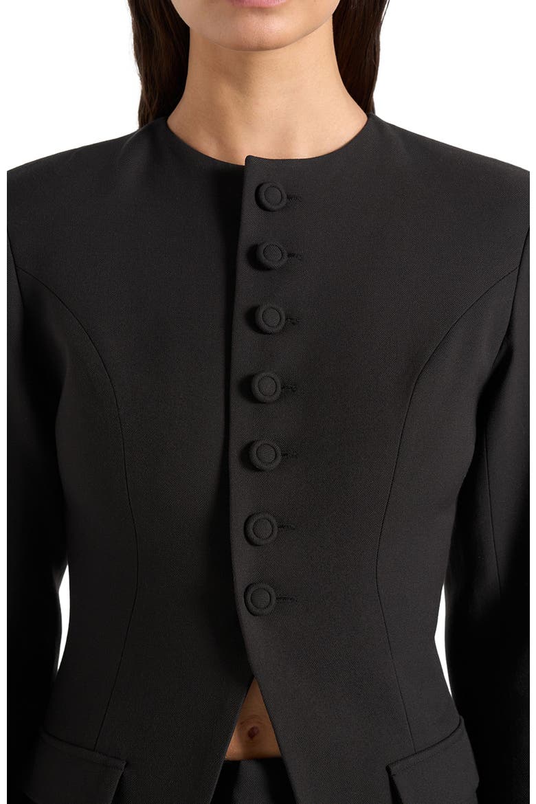 Harper Tailored Cinch Blazer With Detachable Collar, Alternate, color, Black