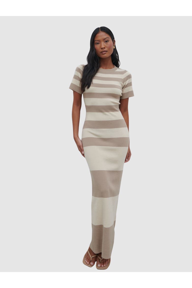 Heidi Stripe Knit Maxi Dress, Main, color, Beige