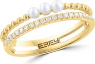EFFY Freshwater Pearl & Diamond Statement Ring