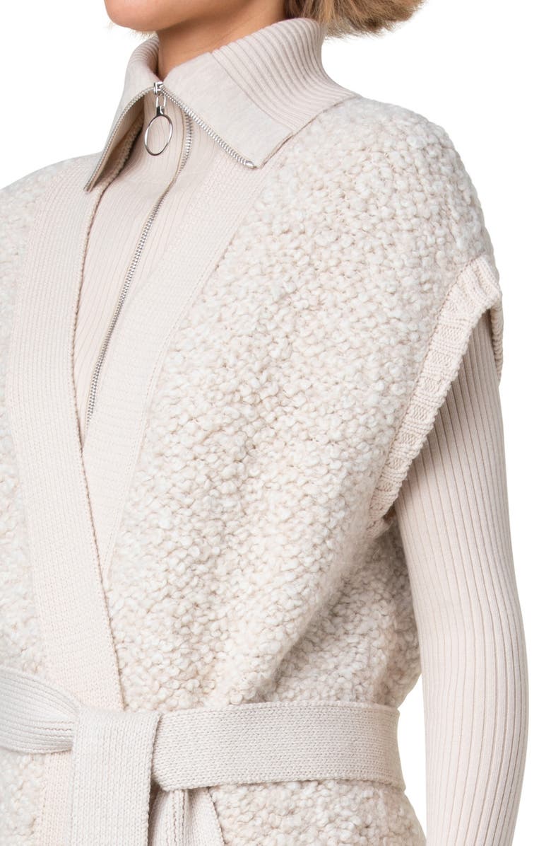 Akris punto Wool & Alpaca Bouclé Short Sleeve Long Cardigan, Alternate, color, 