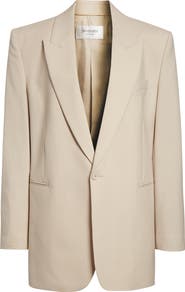 Saint Laurent One-Button Wool Gabardine Blazer