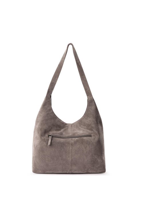 The Sak Huntley Leather Hobo In Mushroom Suede