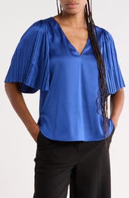 Rebecca Taylor Pleated Sleeve Top