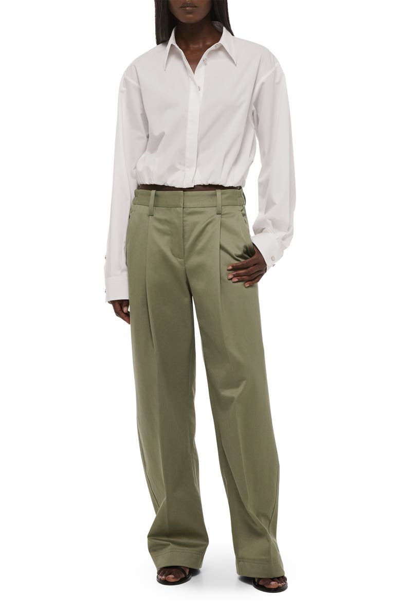 Helmut Lang Pleated Relaxed Fit Chinos, Alternate, color, Vetiver