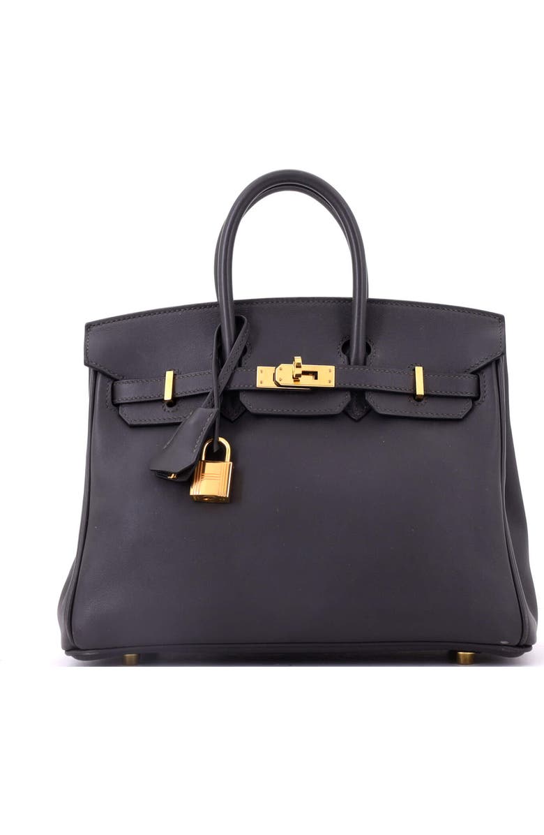 Pre-Owned Hermes Birkin Handbag Grey Jonathan with Gold Hardware 25, Main, color, Graphite