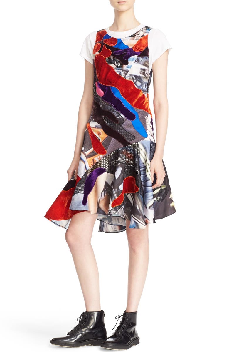 Koché Mixed Media Tank Dress, Alternate, color, 