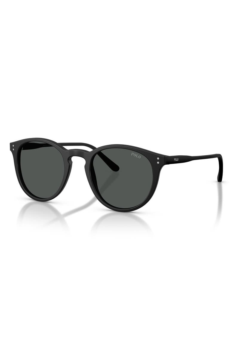Polo Ralph Lauren 50mm Phantos Sunglasses, Alternate, color, Matte Black / Grey