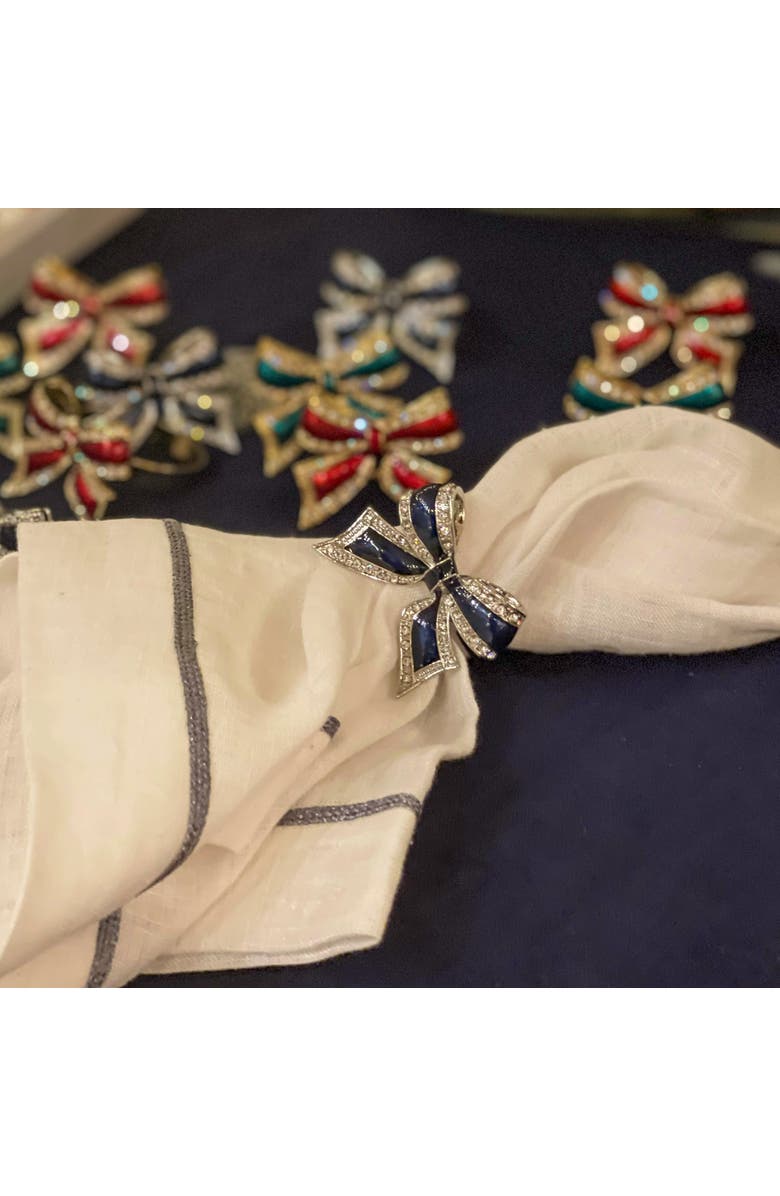 Joanna Buchanan Enamel skinny napkin rings, set of four, Alternate, color, Navy