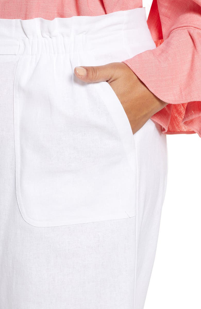 Single Thread Paperbag Waist Linen & Rayon Blend Pants, Alternate, color,