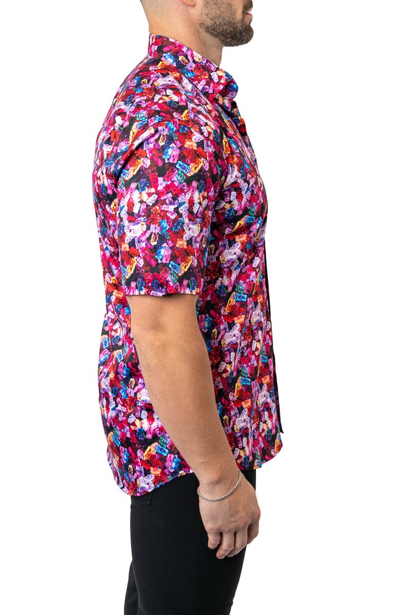 Maceoo Galileo Gummies Short Sleeve Egyptian Cotton Button-Up Shirt, Alternate, color, 